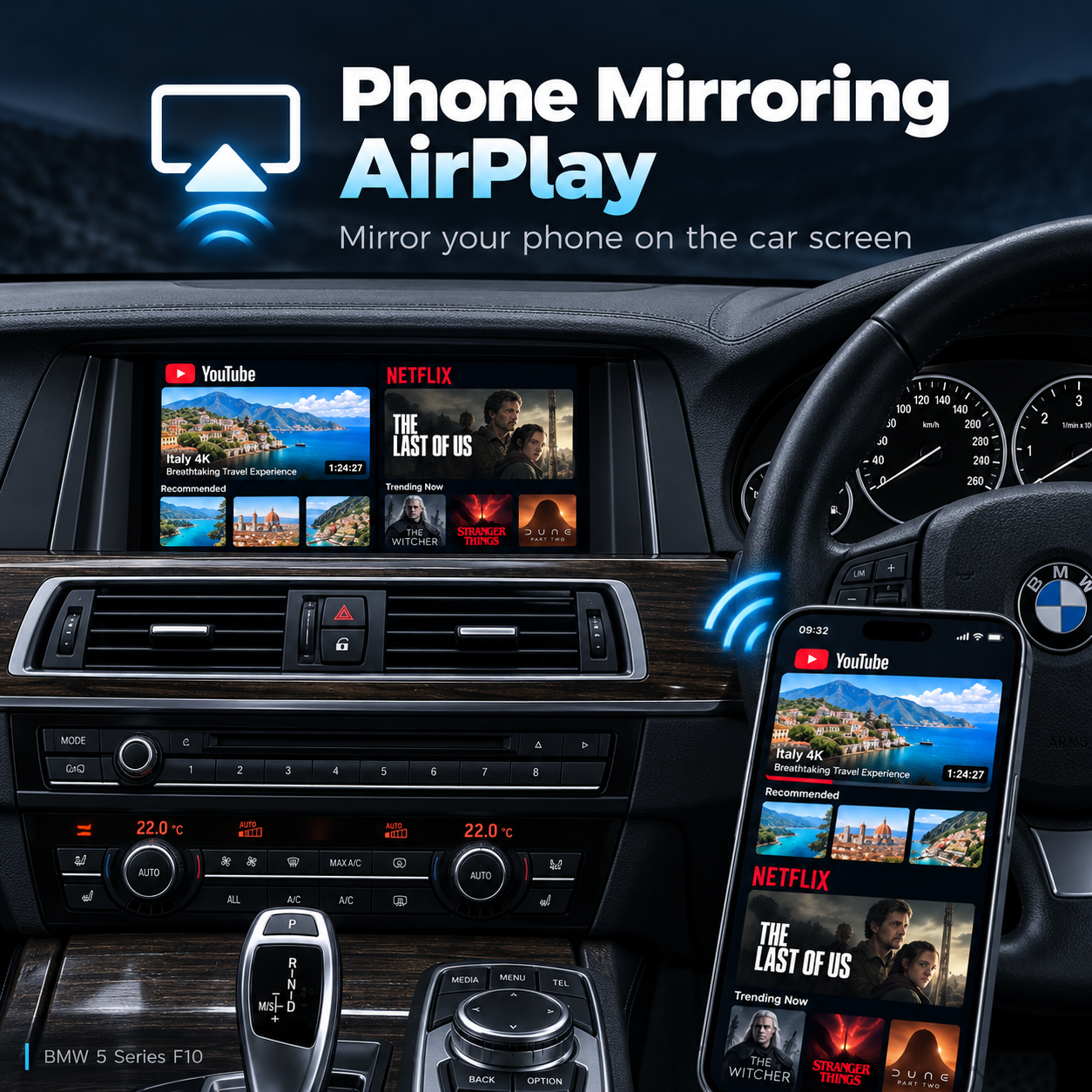 BMW Wireless Apple CarPlay Retrofit Android Auto Decoder Box | NBT CIC EVO | Originalbildschirm