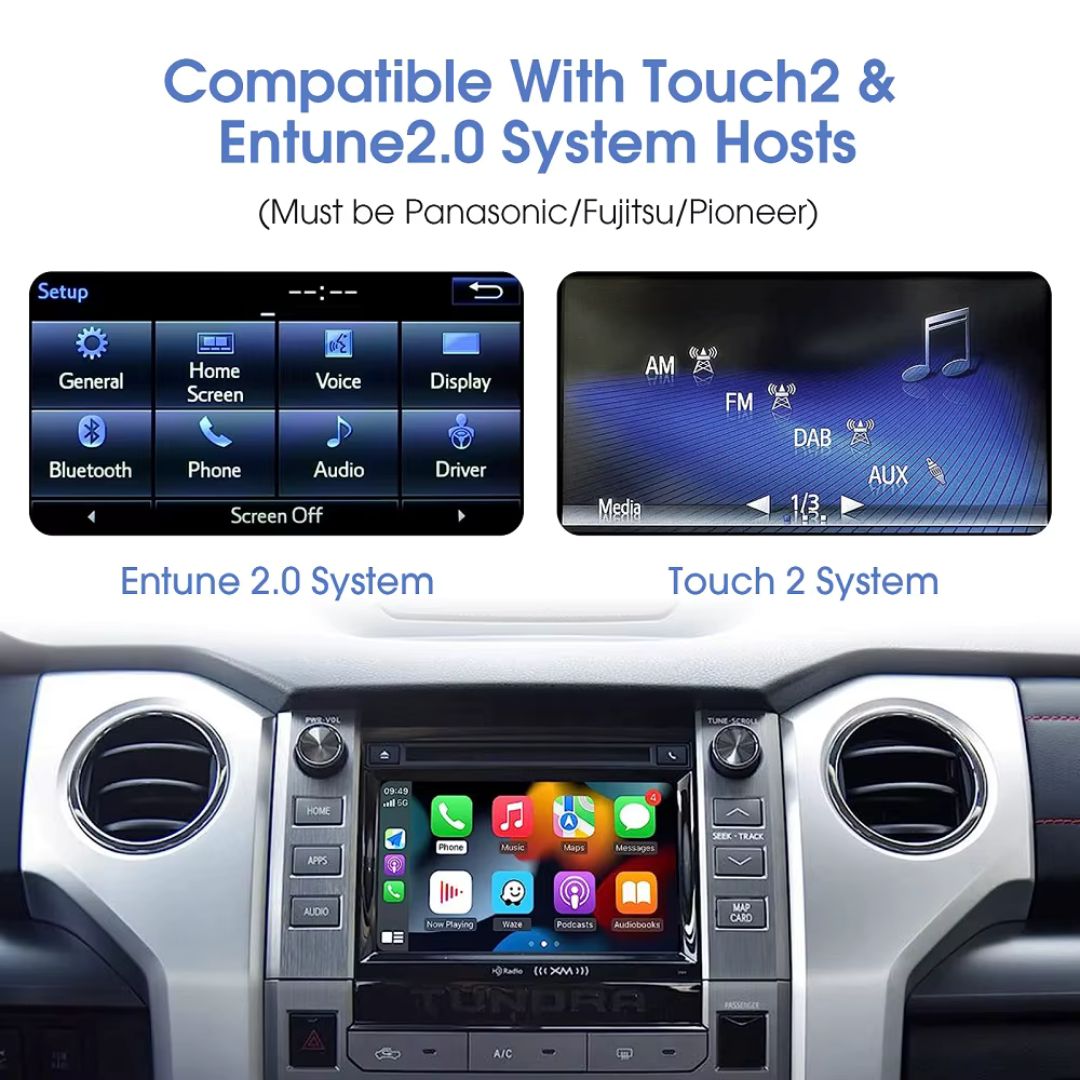 For Toyota Wireless Apple CarPlay Retrofit Android Auto Touch 2 & Entune 2.0