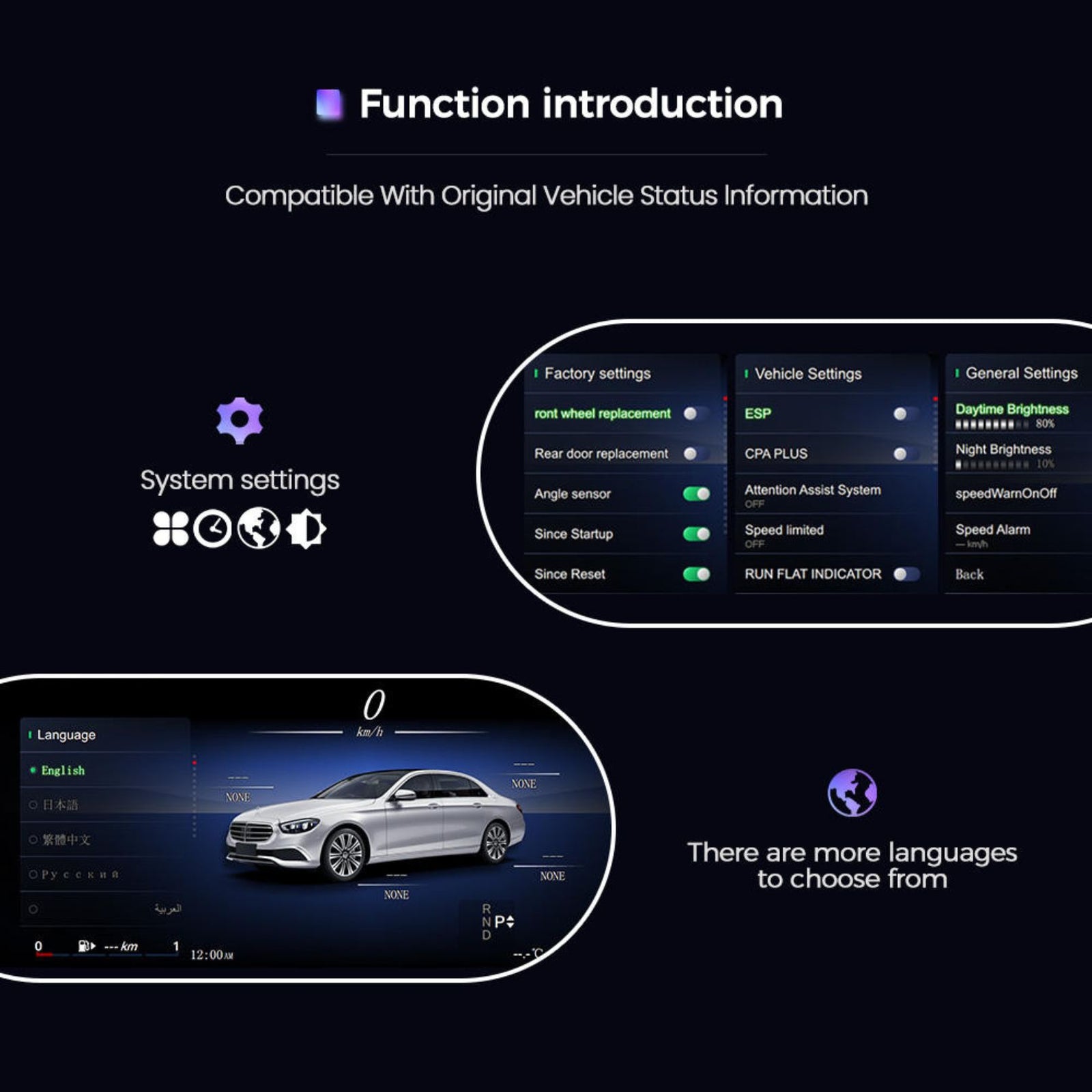 Mercedes-Benz C-Class W205 & GLC X205 Digital Instrument Cluster – Linux System LCD Dashboard (2015–2018)