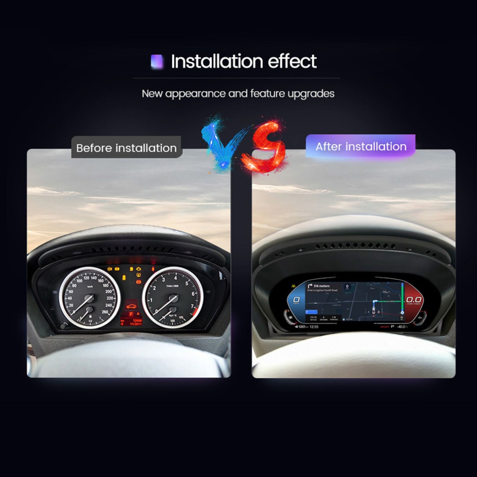 BMW X5 E70 / X6 E71 12.3″ Digital Instrument Cluster – LCD Dashboard with CarPlay