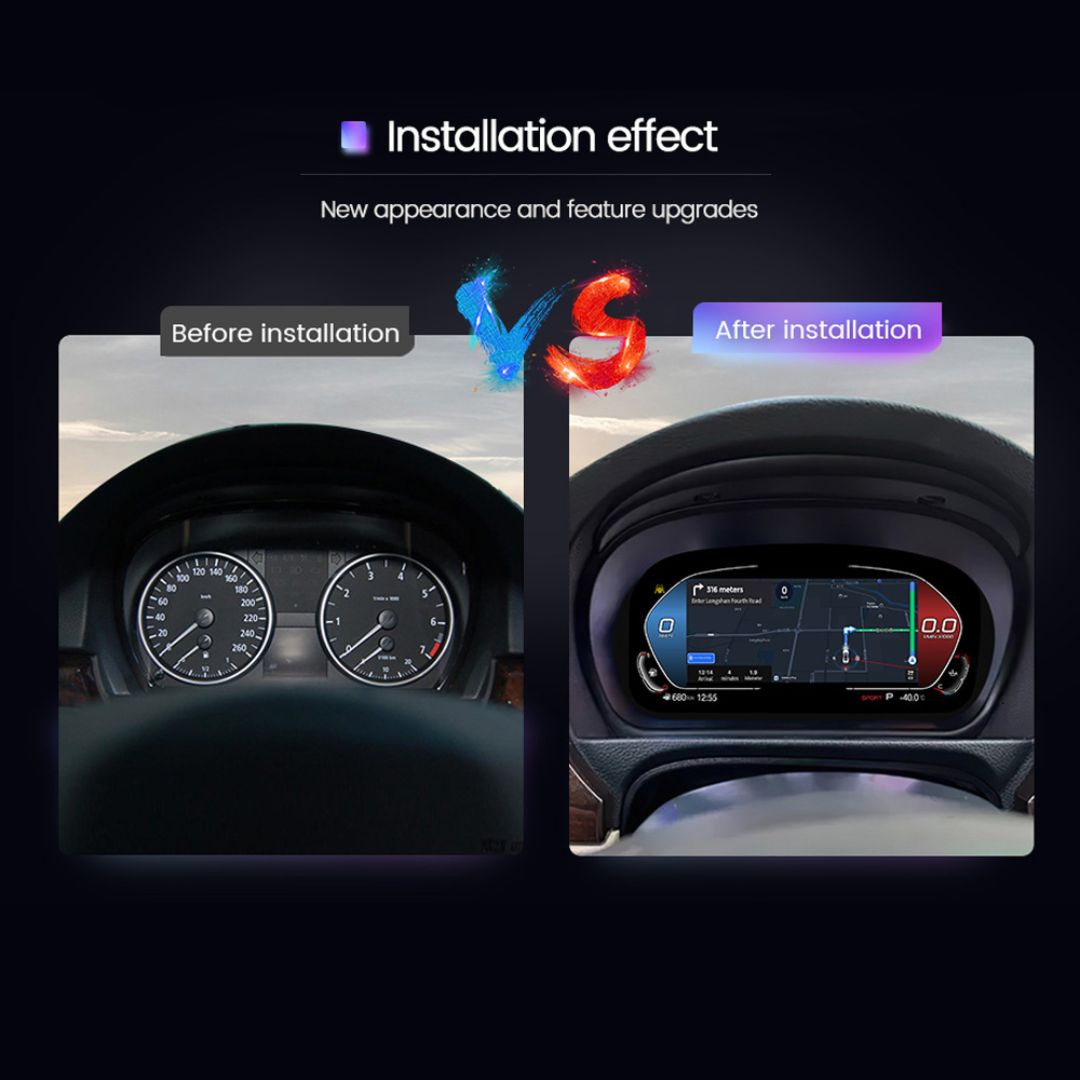 BMW 5er &amp; 6er Reihe E60 / E61 / E63 / E64 12,3″ Digitales Instrumentencluster – LCD-Armaturenbrett mit CarPlay