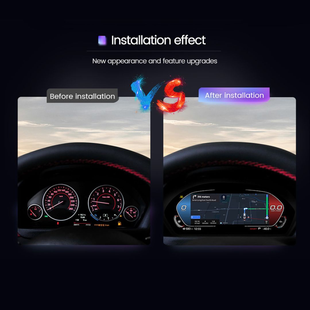 BMW 3er &amp; 4er F30–F82 12,3″ Digitales Instrumentencluster – LCD-Armaturenbrett mit CarPlay