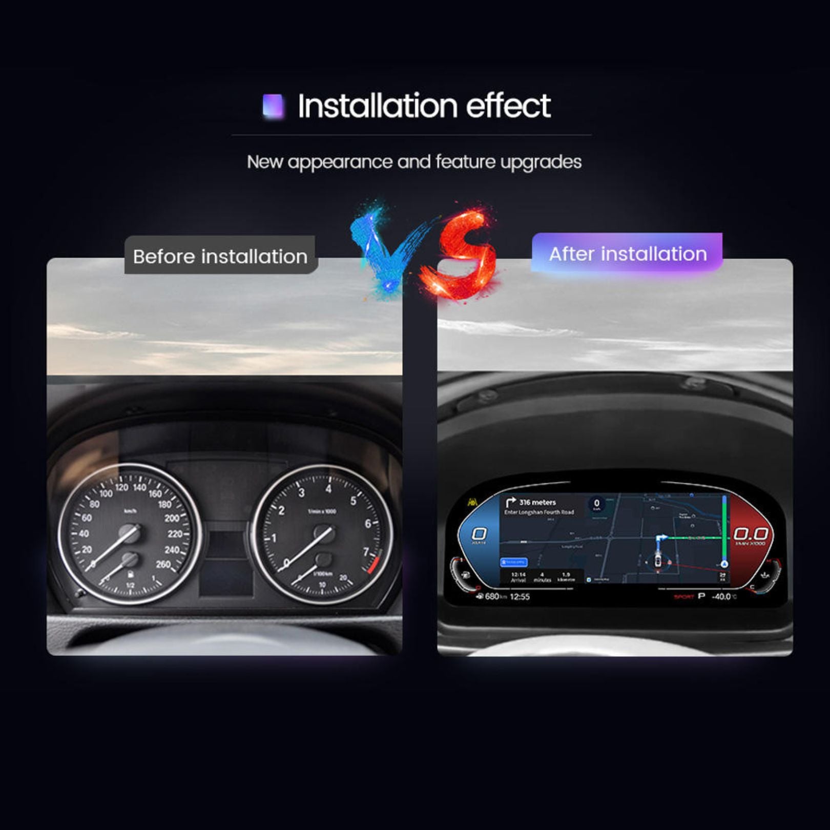 Pour BMW | Série 3 4 | 2012-2020 | F30 F31 F32 F34 F35 F36 F80 F82 | Groupe numérique LCD 12,3" | Compteur de vitesse du cockpit | Affichage du tableau de bord 