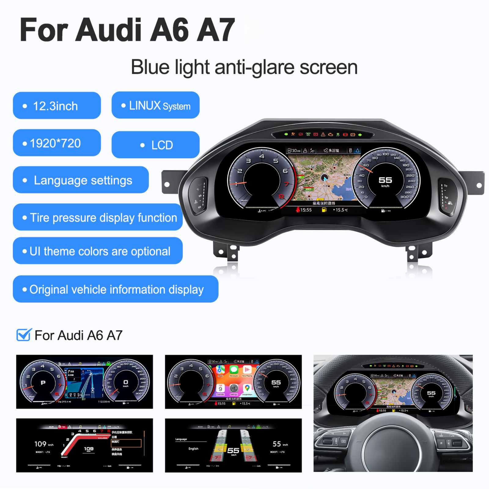 Pour BMW | Série 3 4 | 2012-2020 | F30 F31 F32 F34 F35 F36 F80 F82 | Groupe numérique LCD 12,3