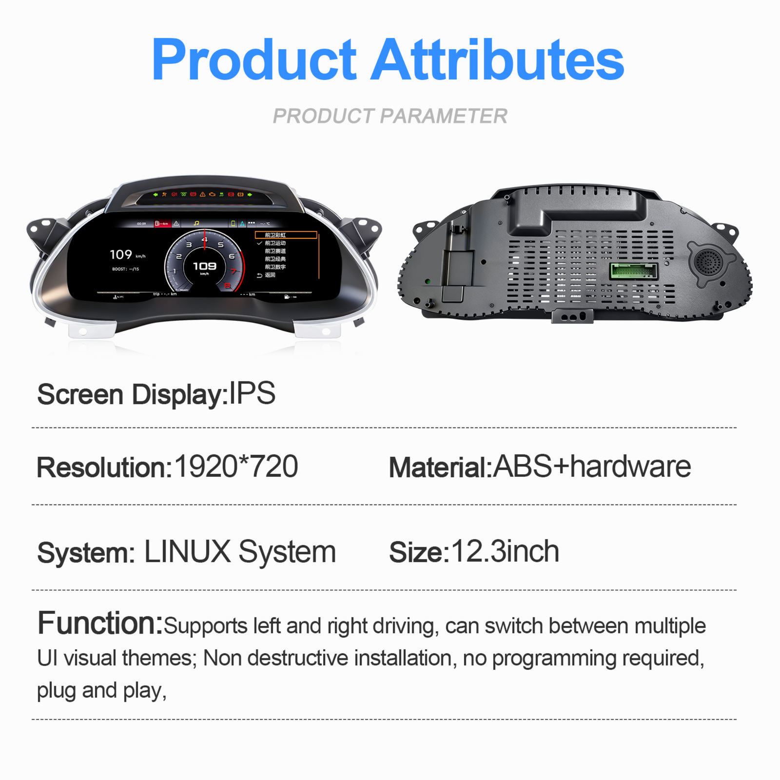 Für BMW | 3 4 Serie | 2012-2020 | F30 F31 F32 F34 F35 F36 F80 F82 | 12,3-Zoll-LCD-Digital-Cluster | Instrumenten-Cockpit-Tachometer | Armaturenbrett-Display 