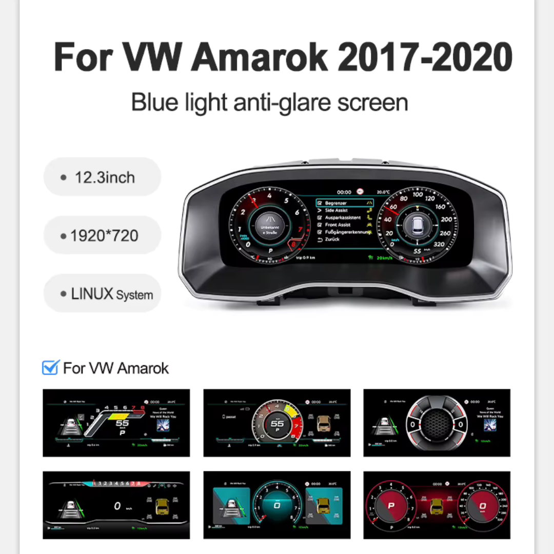 Volkswagen Amarok 2017-2020 Digital Instrument Cluster – Linux System LCD Dashboard