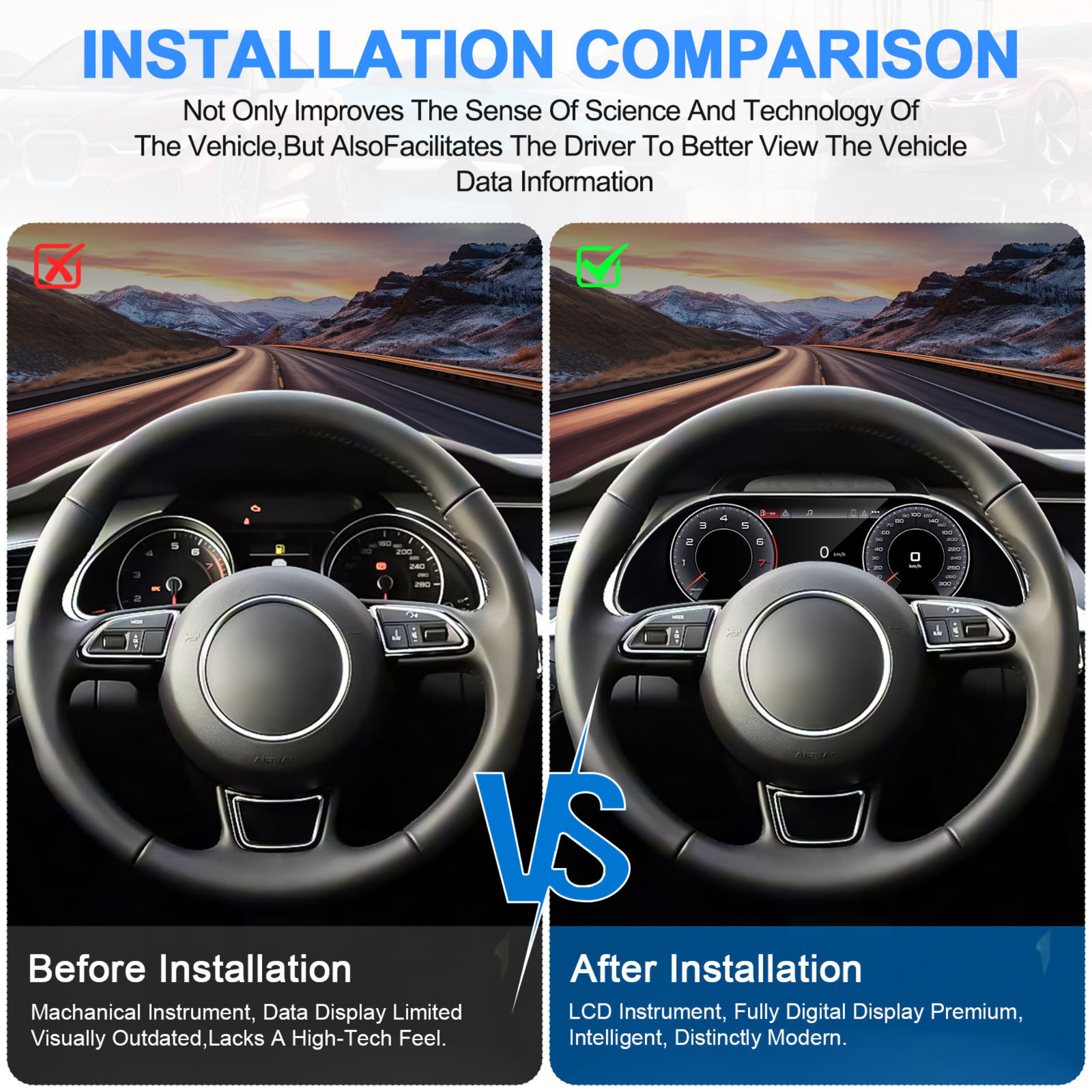Audi A5 S5 RS5 2008-2016 Digital Instrument Cluster – Linux System LCD Dashboard