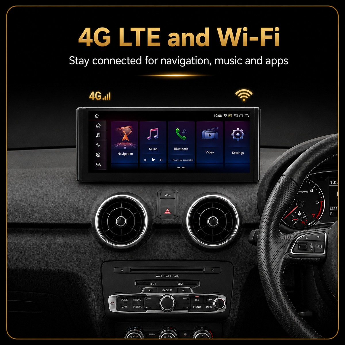 Audi A1/S1 2010-2018 Android 14 Stereo | CarPlay & Android Auto