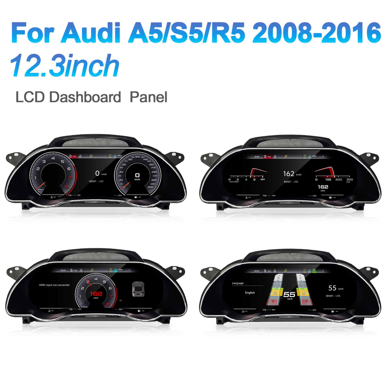 Audi A5 S5 RS5 2008-2016 Digital Instrument Cluster – Linux System LCD Dashboard