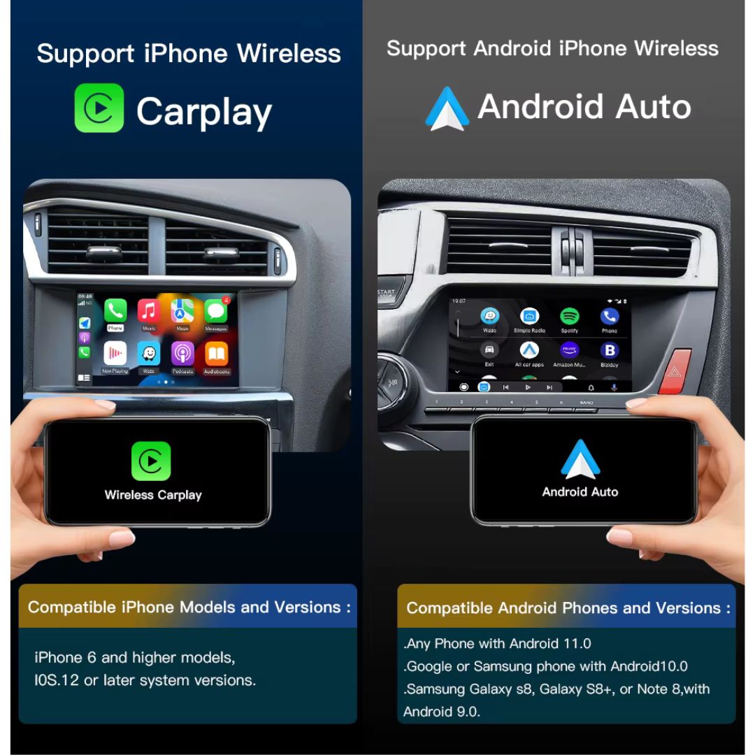 For DS Citroen Peugeot Wireless Apple CarPlay Retrofit Android Auto SMEG&MRN