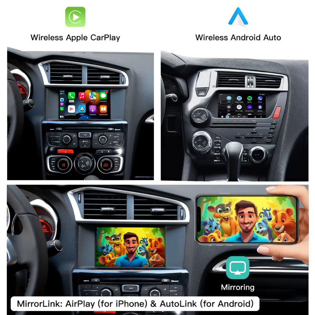 Décodeur Apple CarPlay sans fil pour Peugeot / Citroen Android Auto Box