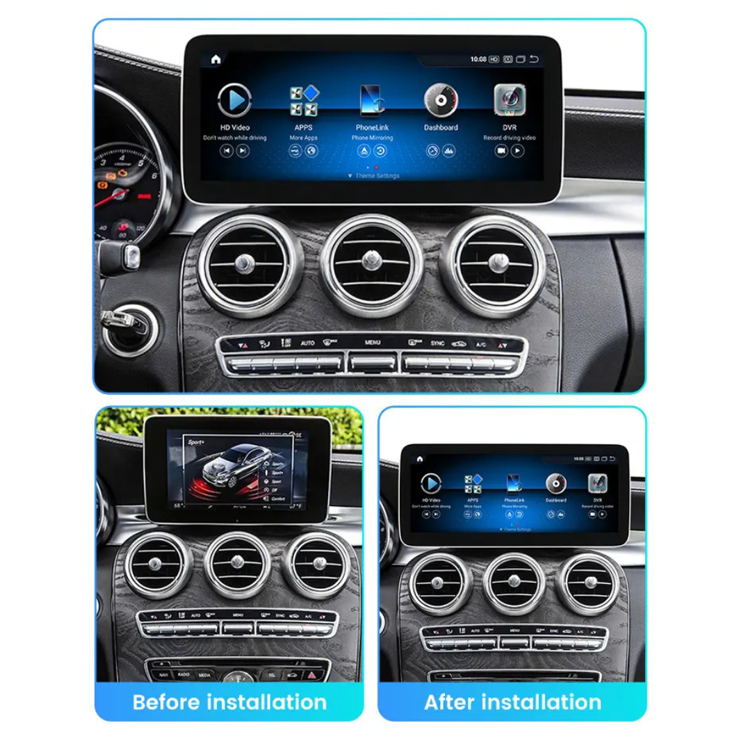 Mercedes C Class GLC V-Class Vito 2014-2019 W205 X253 W446 Android 13 Car Stereo Wireless CarPlay & Android Auto Head Unit - DriveCast