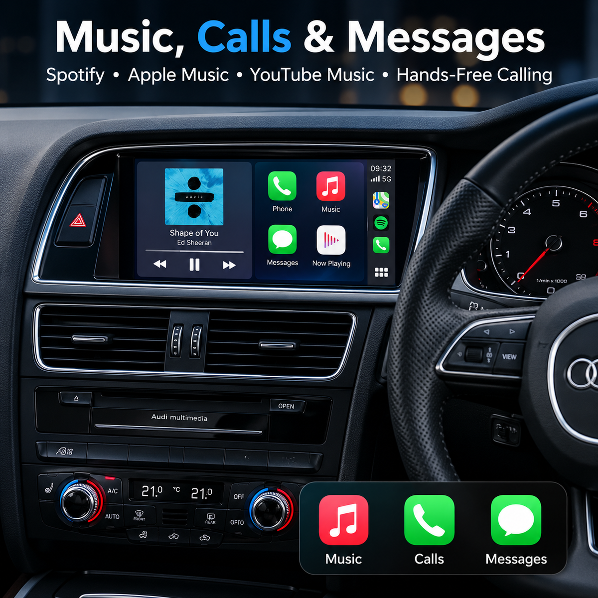 Audi Wireless Apple CarPlay Retrofit + Android Auto Decoder | OEM Integration