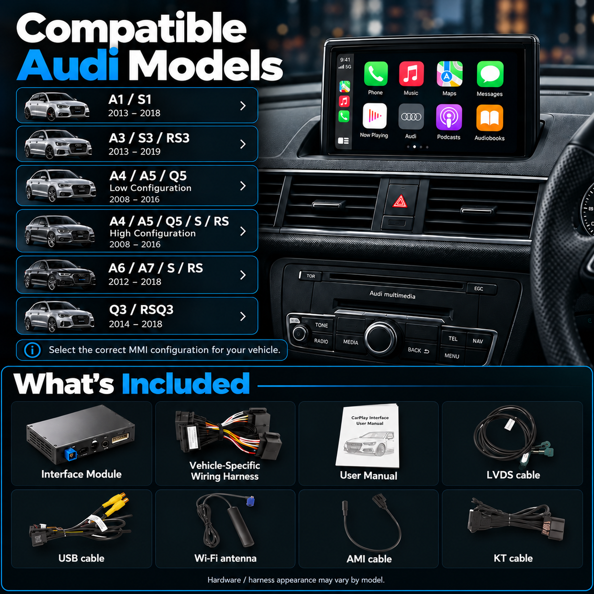 Audi Wireless Apple CarPlay Retrofit + Android Auto Decoder | OEM Integration