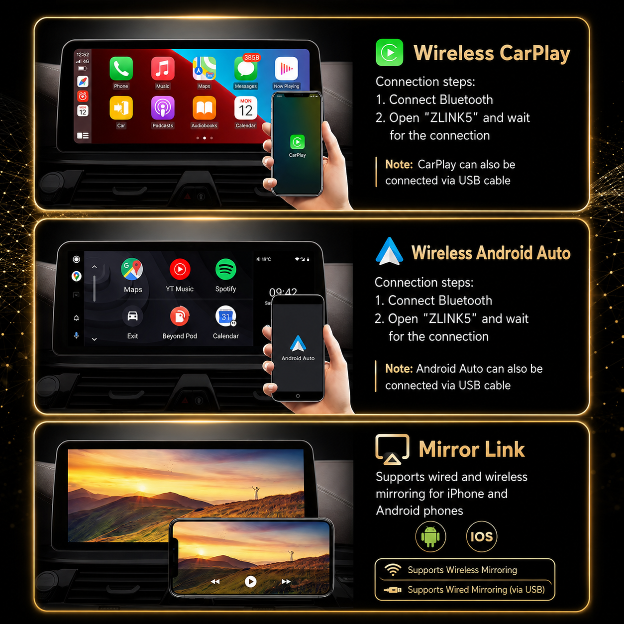 BMW Série 2 Active Tourer | 2014-2019 | F45 F46 F87 | Android 14 CarPlay sans fil et Android Auto | Autoradio | NBT EVO 