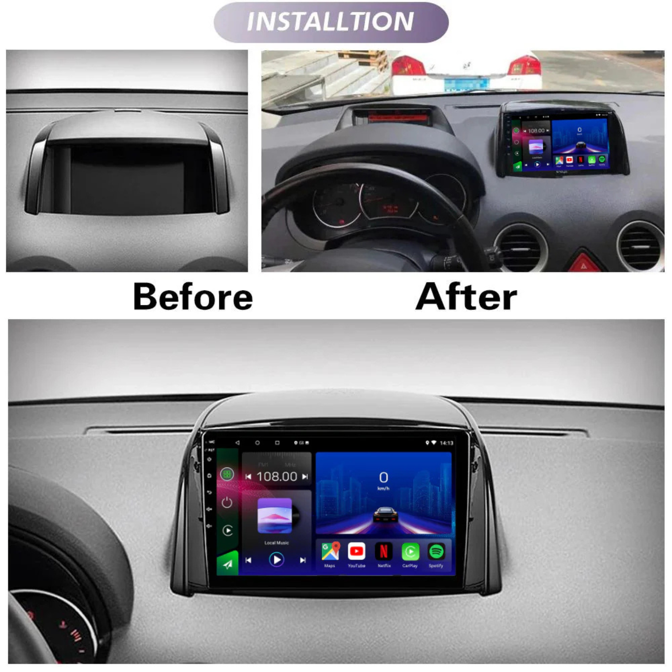 Renault Koleos 2007-2016 Android 14 Car Stereo Head Unit CarPlay Android Auto - Pluscenter