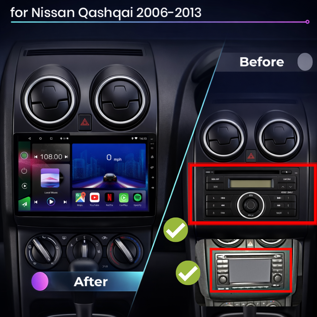 Nissan Qashqai 2006-2013 Android 15 Car Stereo Head Unit | CarPlay Android Auto - Pluscenter