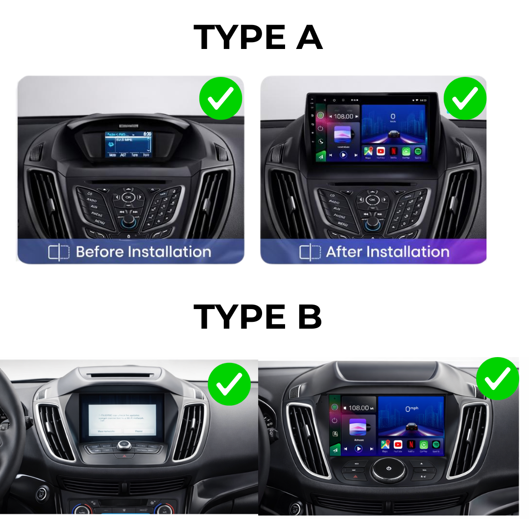 Ford Kuga Escape C-Max 2012-2019 Android 15 Car Stereo Head Unit | CarPlay & Android Auto