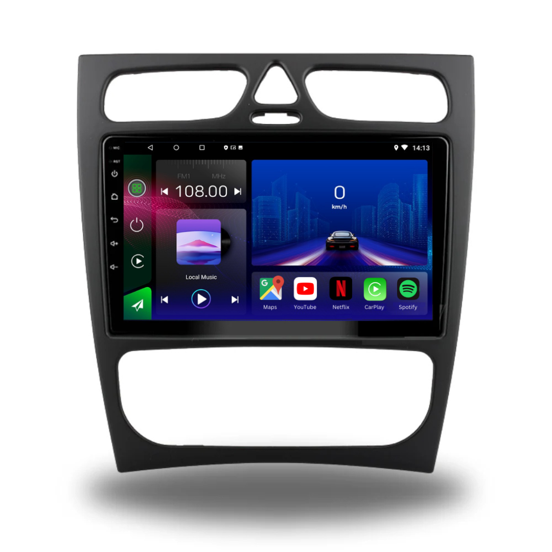 Mercedes C-Klasse CLC CLK W203 S204 1999-2005 Android 14 Wireless CarPlay &amp; Android Auto Autoradio 