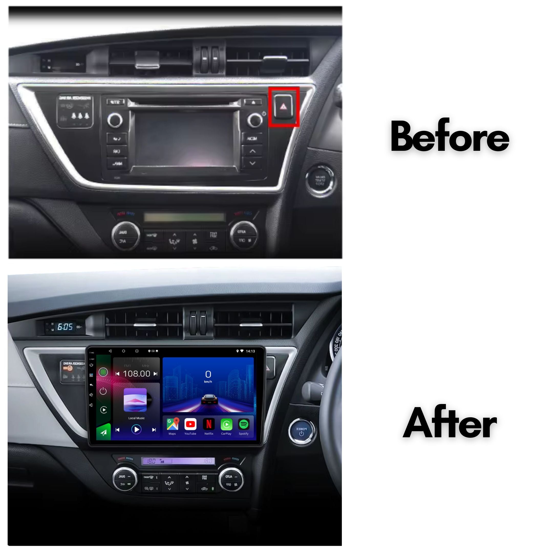 Toyota Prius | 2009-2015 | Android 12 | Unité de tête stéréo de voiture