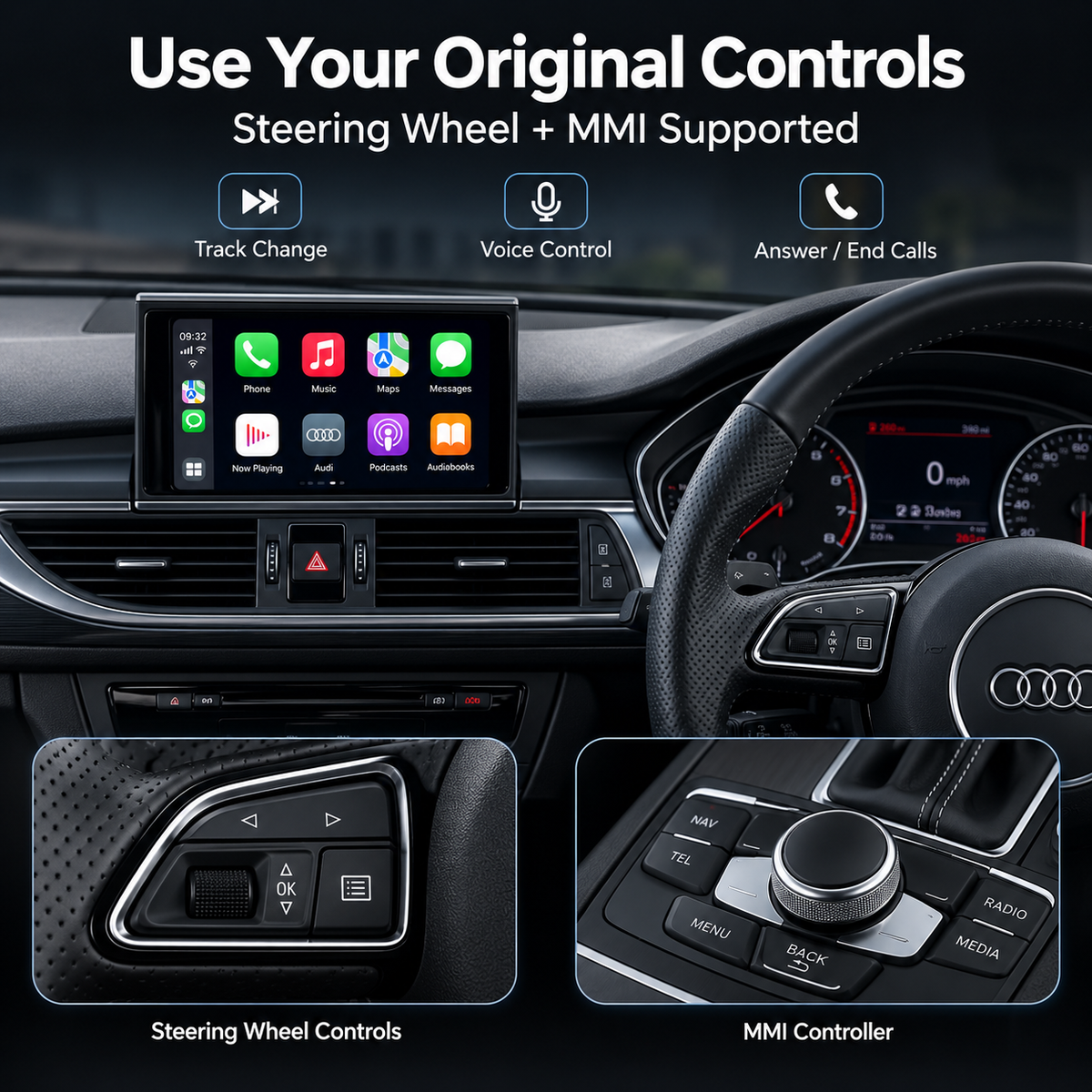 Audi Wireless Apple CarPlay Retrofit + Android Auto Decoder | OEM Integration