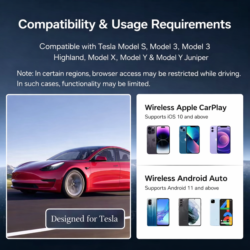 Tesla Wireless CarPlay & Android Auto Adapter | Plug & Play - Pluscenter