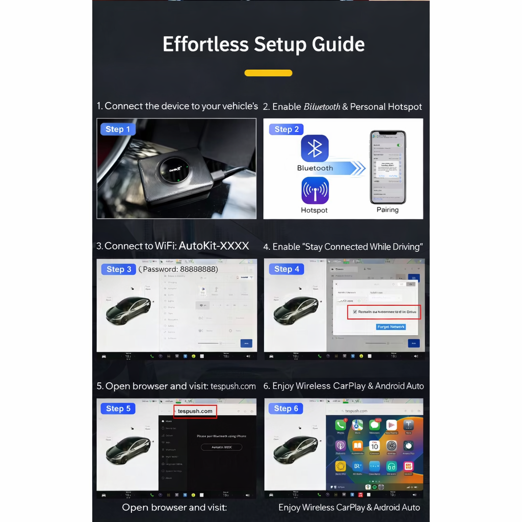Tesla Wireless CarPlay & Android Auto Adapter | Plug & Play - Pluscenter