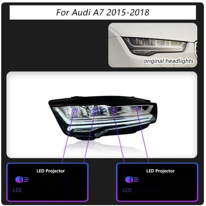 Audi | A7 S7 RS7 | 2011-2018 | Car Headlights LED Rear Tail Lights Sequential Turn Signal | Facelift - Pluscenter