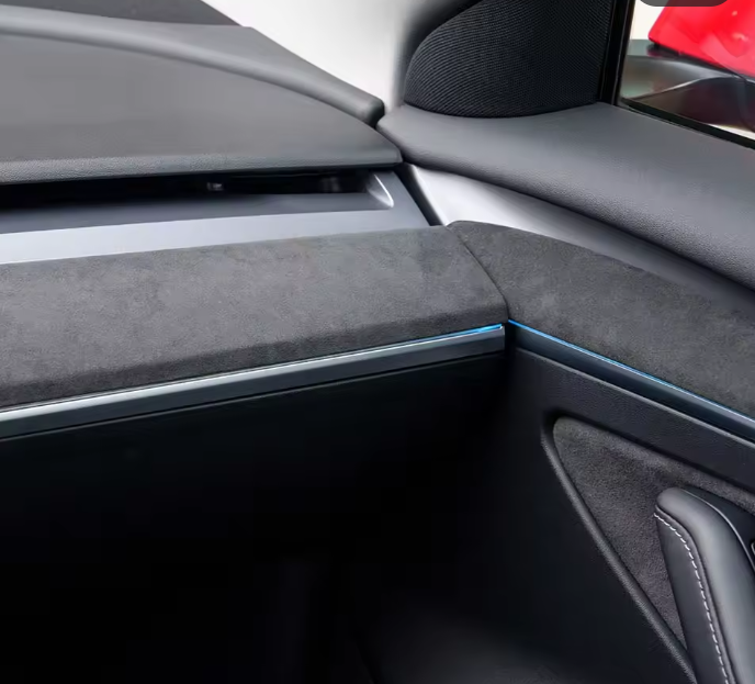 For Tesla 3 Y Real Carbon Fiber or Alcantara Dashboard + Door Trims - Pluscenter