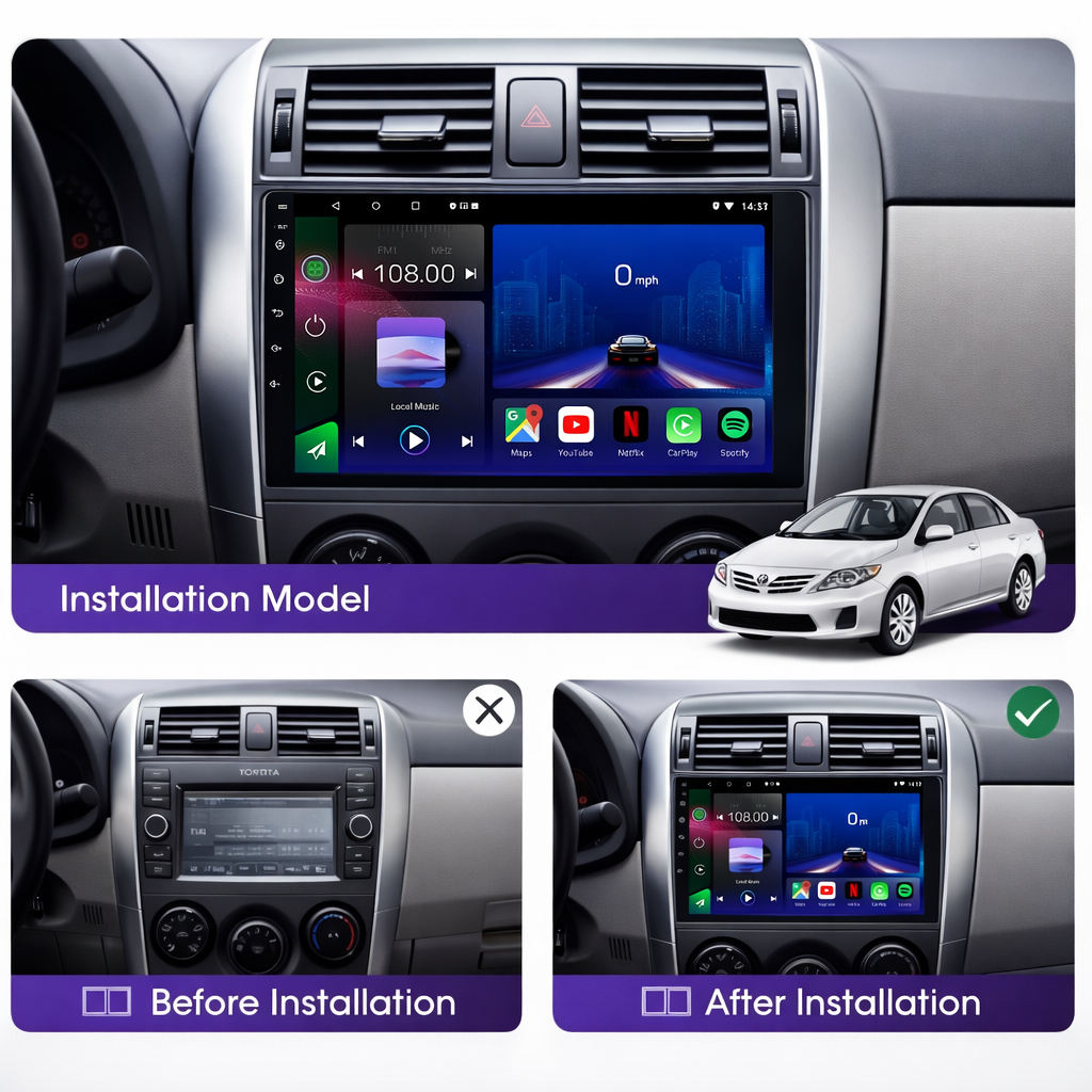 Toyota Corolla 2006-2013 Android 15 Car Stereo Head Unit | CarPlay Android Auto - Pluscenter