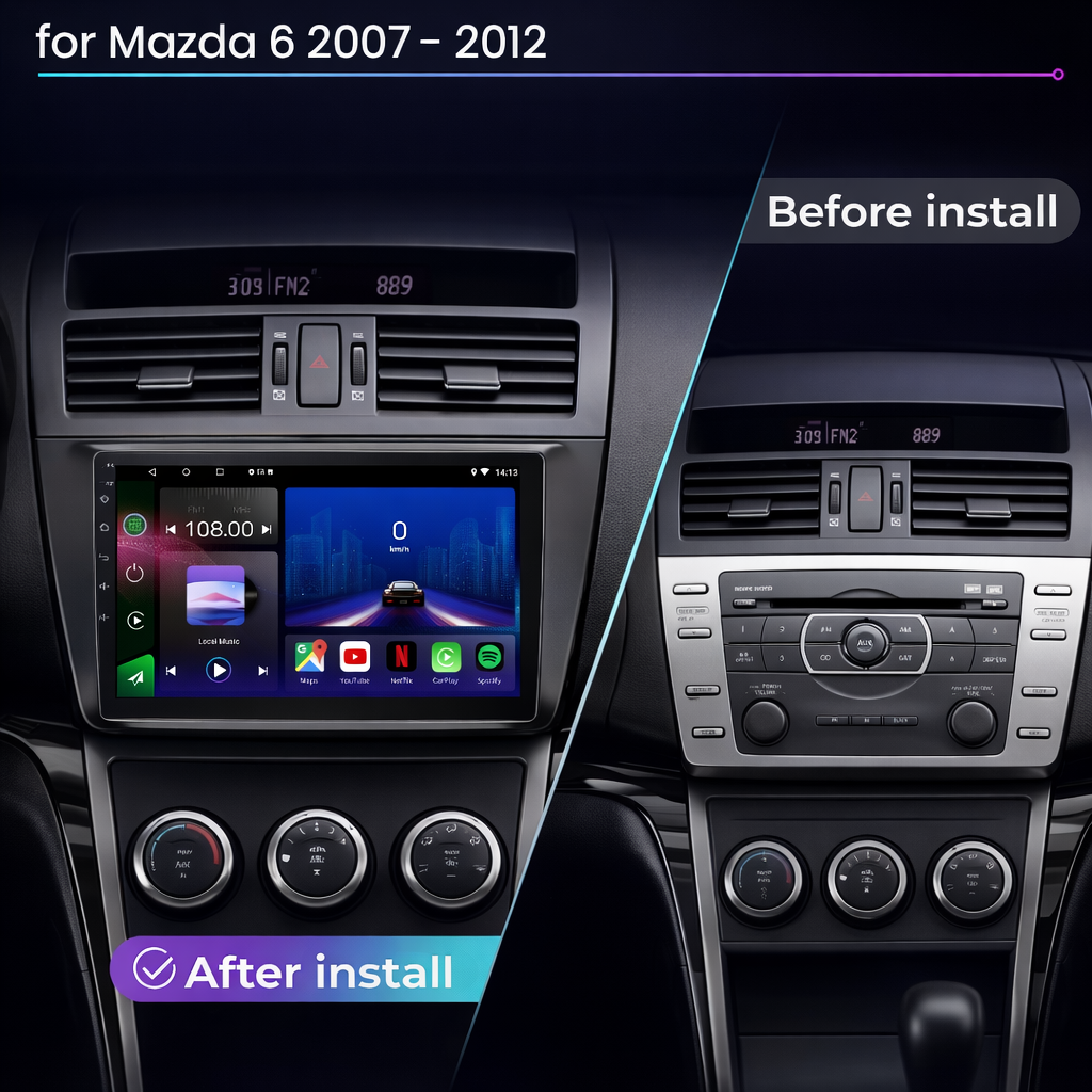 Mazda 6 2007-2012 Android 15 Car Stereo Head Unit | CarPlay & Android Auto - Pluscenter