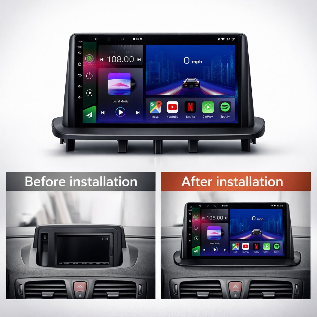 Renault Megane 3 2009-2015 Android 14 Car Stereo Head Unit CarPlay Android Auto - Pluscenter