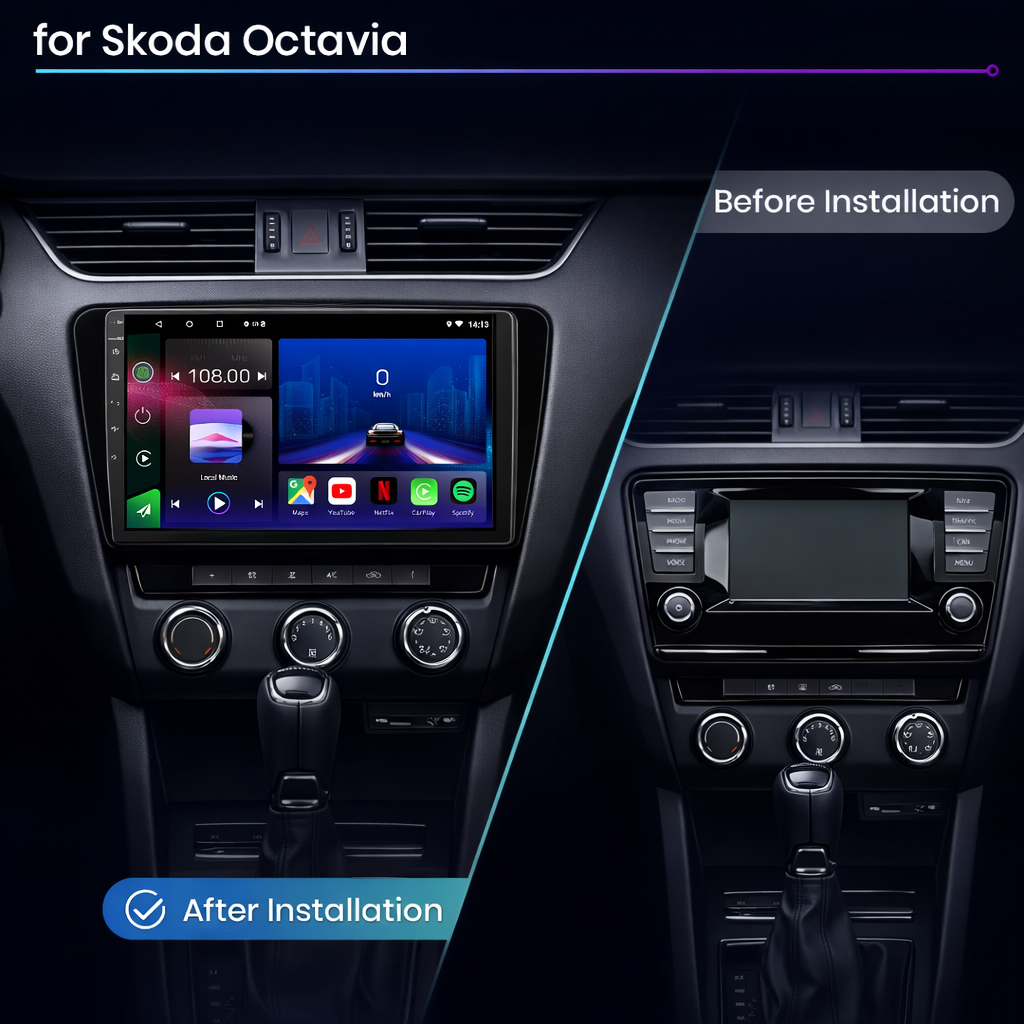 Skoda Octavia MK3 & Rapid 2013-2019 Android 15 Car Stereo Head Unit | CarPlay Android Auto - Pluscenter