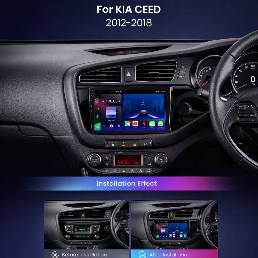 Kia Ceed 2012-2018 Android 15 Car Stereo Head Unit | CarPlay & Android Auto RHD - Pluscenter