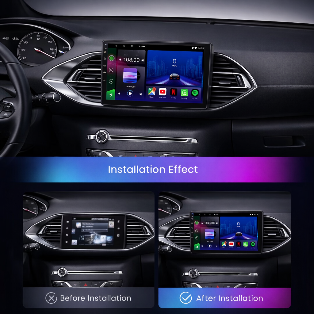 Peugeot 308 2013-2018 Android 15 Car Stereo Head Unit | CarPlay Android Auto - Pluscenter