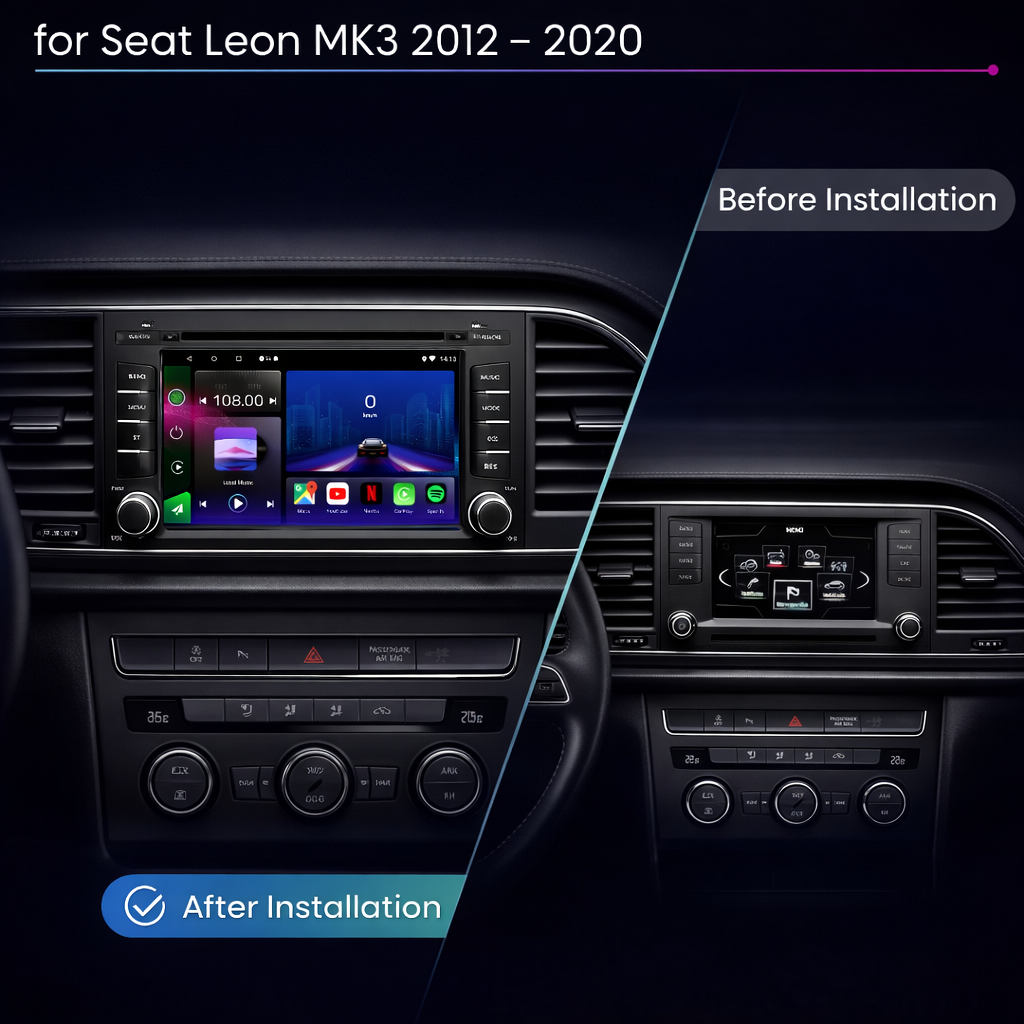 Seat Leon 2013-2020 & Ibiza 2014-2017 Android 15 Car Stereo Head Unit | CarPlay Android Auto - Pluscenter