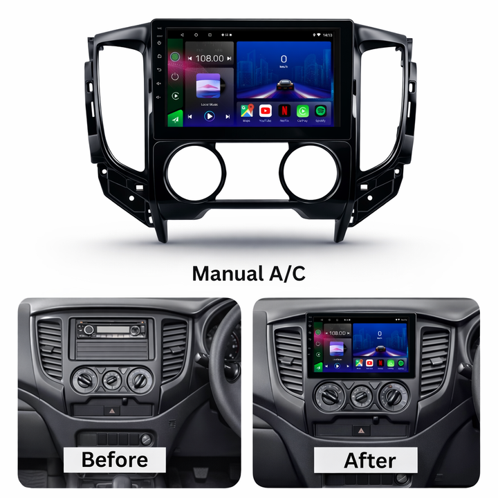 SyncSonic Premium Mitsubishi L200 & Pajero Sport (2015-2021) Android 15 Car Stereo Head Unit