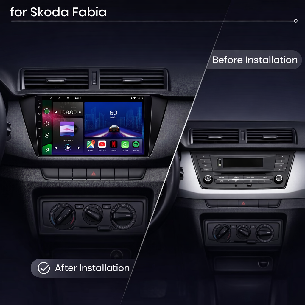 Skoda Fabia 2015-2020 Android 15 Car Stereo Head Unit | CarPlay Android Auto - Pluscenter