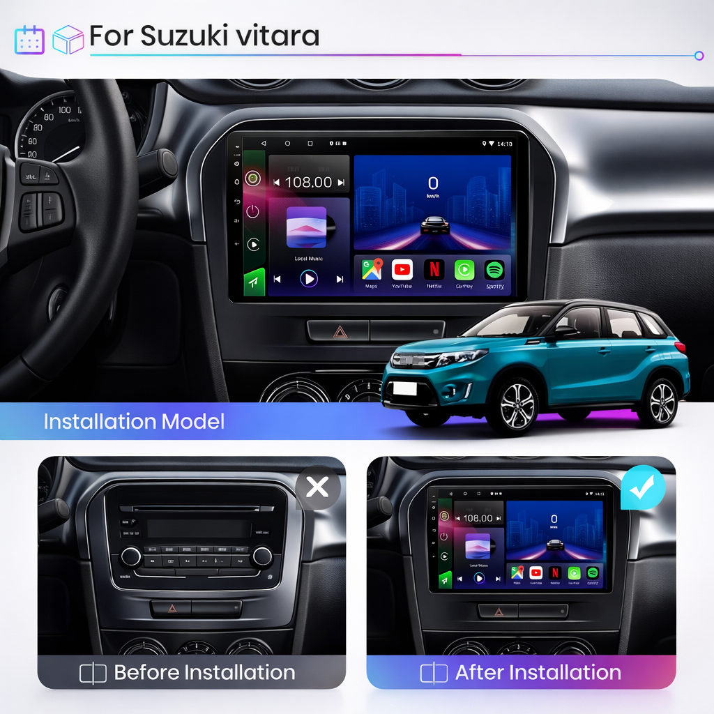 Suzuki Vitara 2014-2022 Android 15 Car Stereo Head Unit | CarPlay Android Auto - Pluscenter