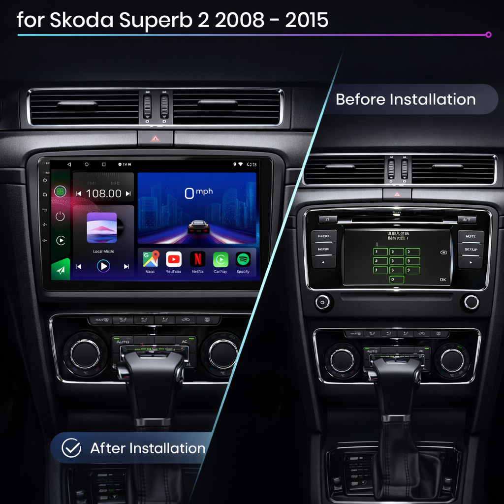 Skoda Superb 2008-2015 Android 15 Car Stereo Head Unit | CarPlay Android Auto - Pluscenter