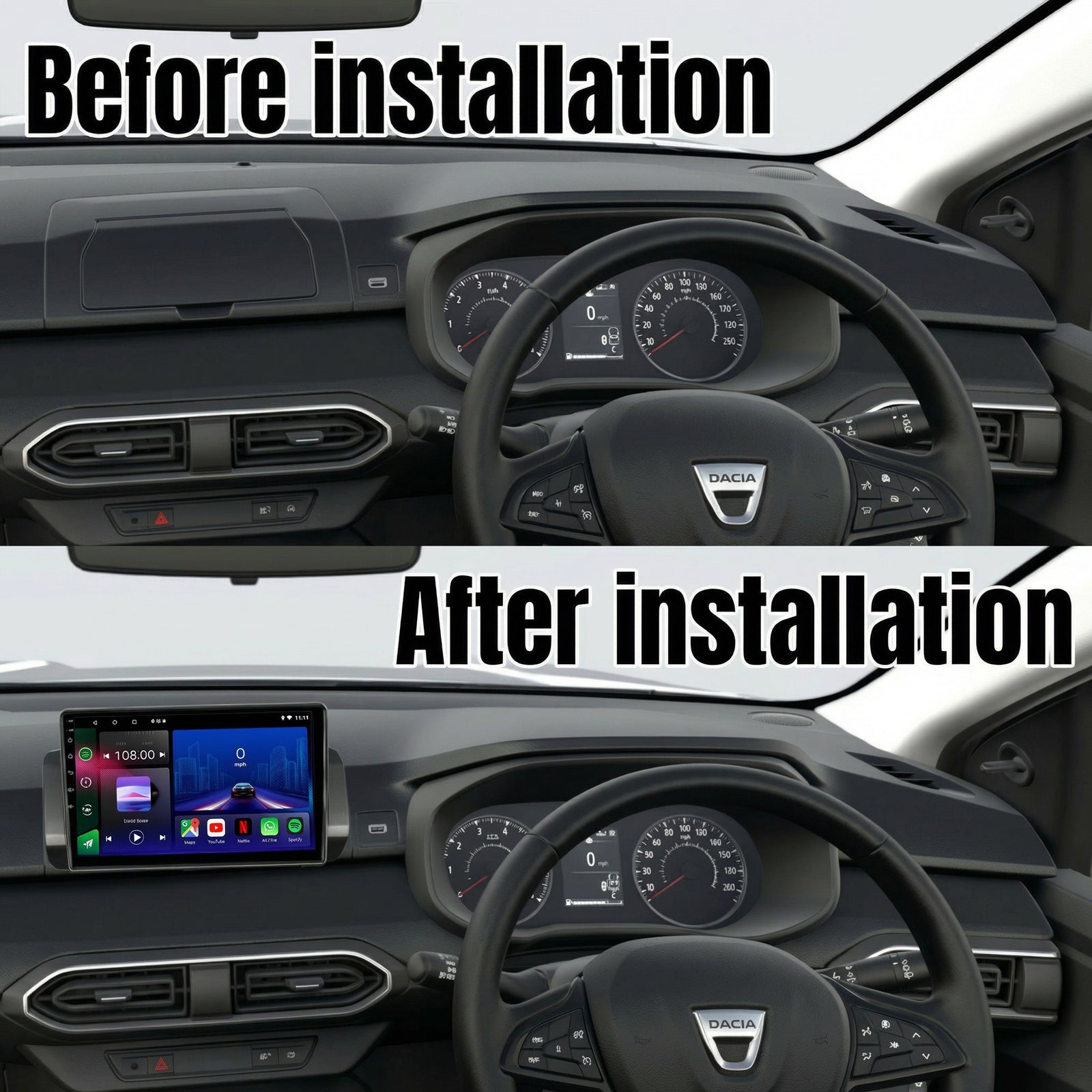 Dacia Sandero 2021-2024 Android 14 Car Stereo Head Unit CarPlay Android Auto - Pluscenter