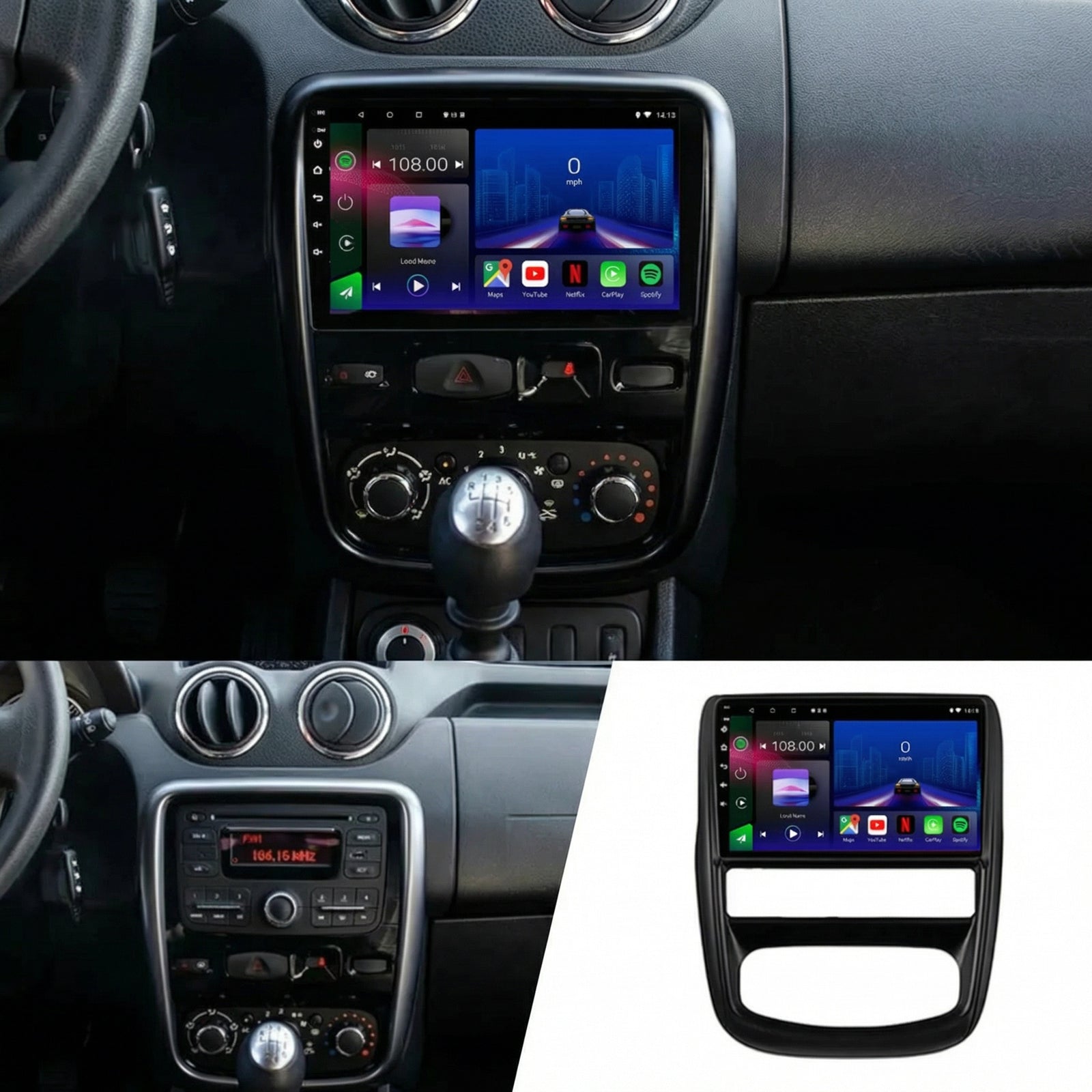 Dacia Duster 2010-2015 Android 14 Car Stereo Head Unit CarPlay Android Auto - Pluscenter