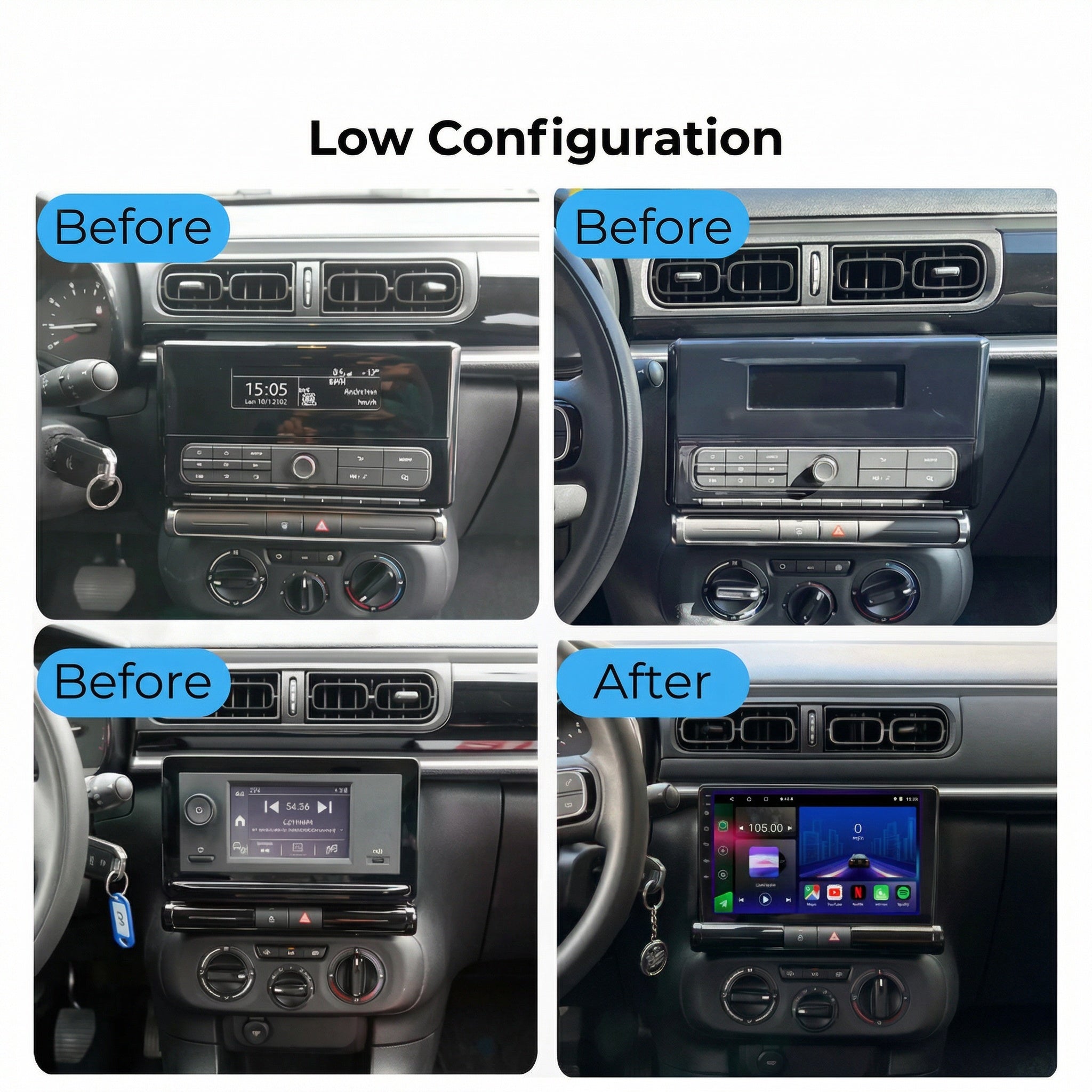 Citroen C3 & C3 Aircross  2017-2023 Android 14 Car Stereo Head Unit CarPlay Android Auto - Pluscenter