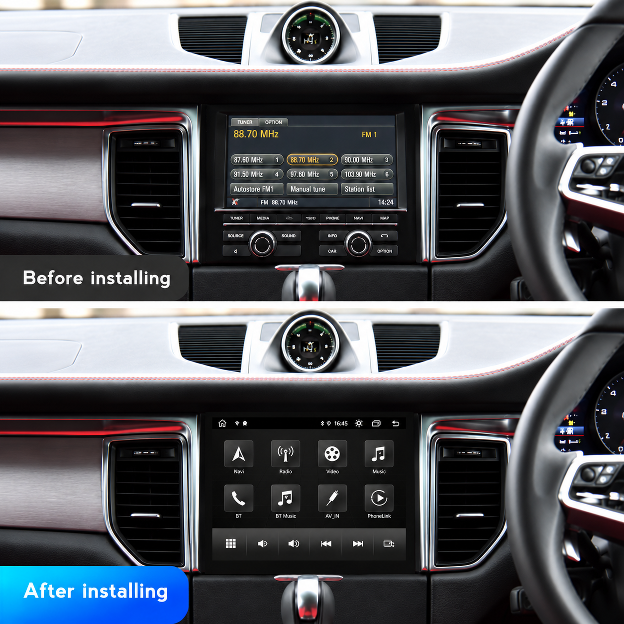 Porsche Macan 2014-2017 Android 16 Car Stereo Head Unit | CarPlay Android Auto - Pluscenter