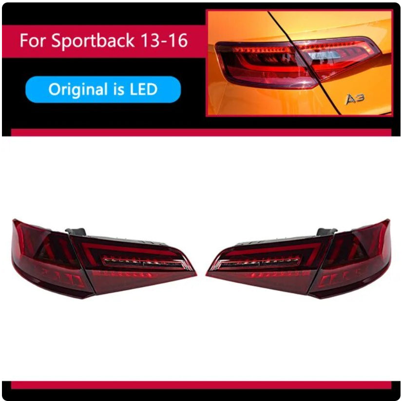 Audi | A3 S3 RS3 | 2013-2020 | Car Lights LED Rear Tail Lights Sequential Turn Signal | Sportback - Pluscenter