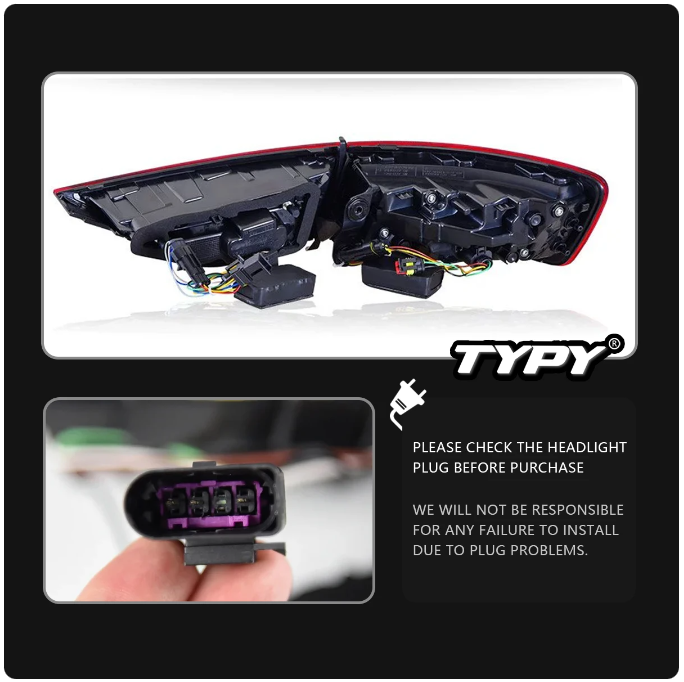 Audi | A3 S3 RS3 | 2013-2019 | Car Lights LED Rear Tail Lights Sequential Turn Signal - Pluscenter