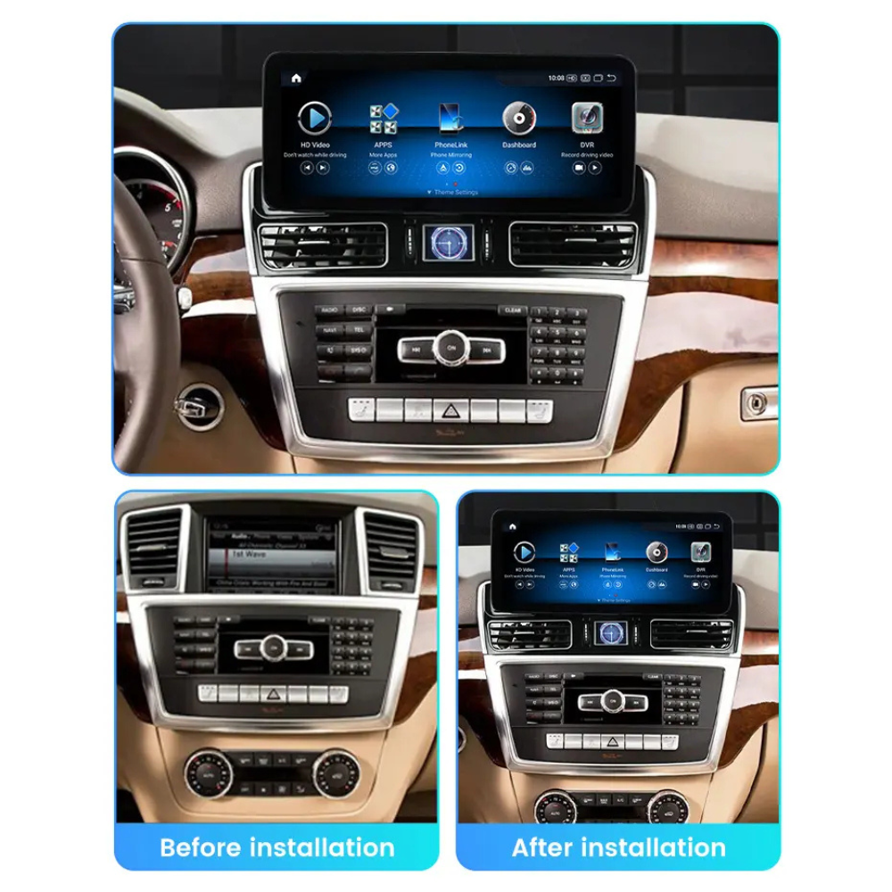 Mercedes ML GL GLE GLS 2011-2019 W166 X166 Android 13 Car Stereo Wireless CarPlay & Android Auto Head Unit NTG 4.0 4.5 5.0 - DriveCast