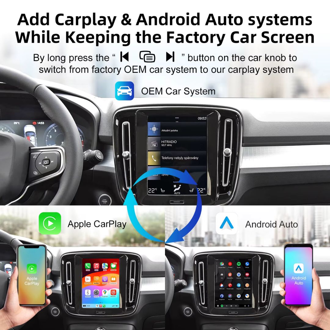For Volvo Wireless Apple CarPlay Retrofit 2017-2022 Android Auto 9inch Original Screen - Pluscenter