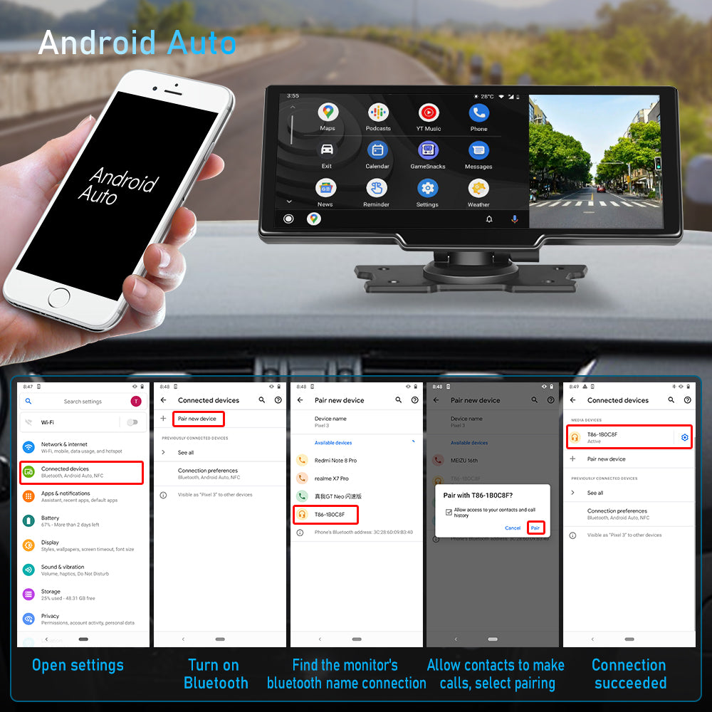 Smart Player | 10.26 Display | CarPlay Android Auto | Car Stereo  | Rear Camera Monitor | Dash Cam DVR | FM Radio - Pluscenter