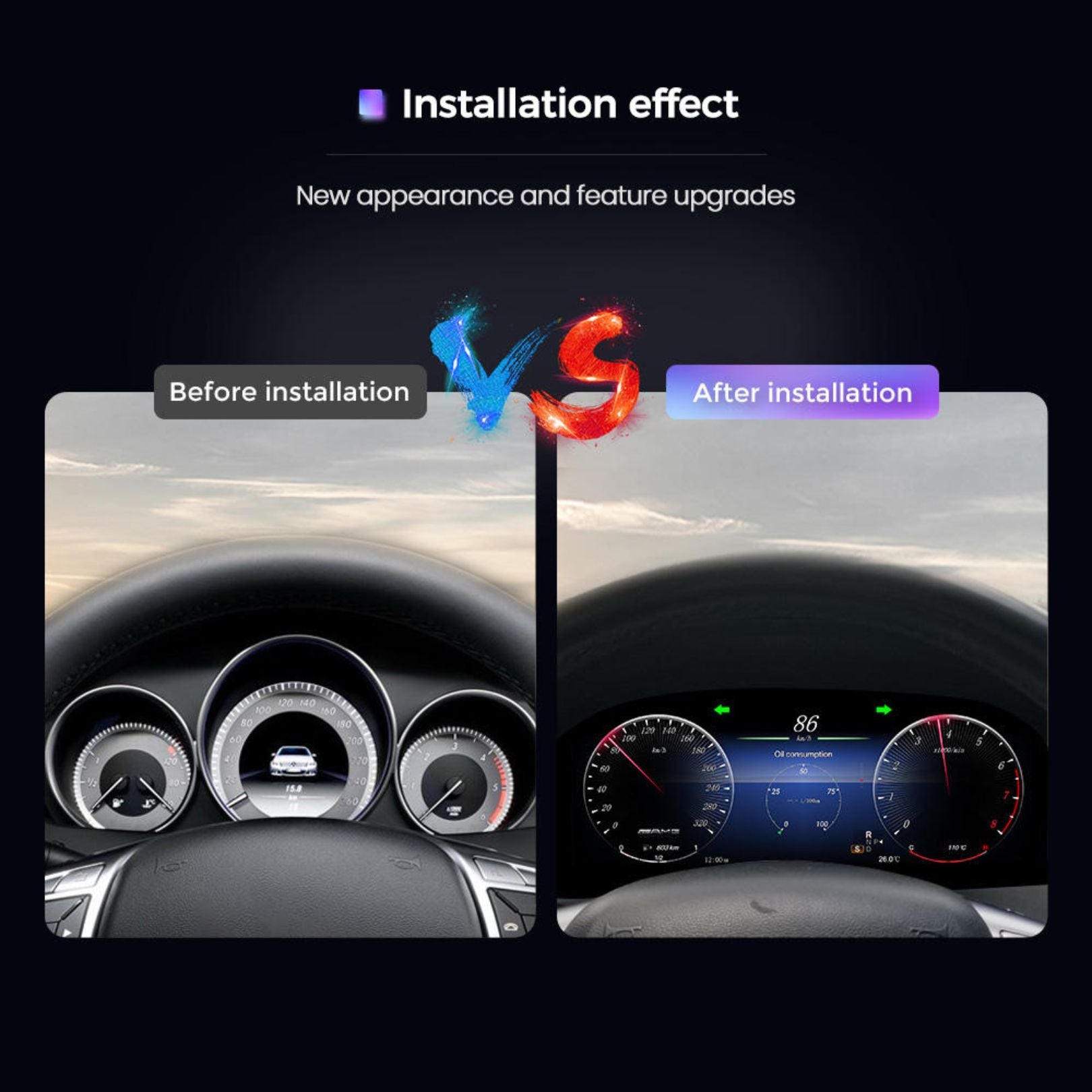 Mercedes-Benz C-Class W205 & GLC X205 Digital Instrument Cluster – Linux System LCD Dashboard (2015–2018) - Pluscenter